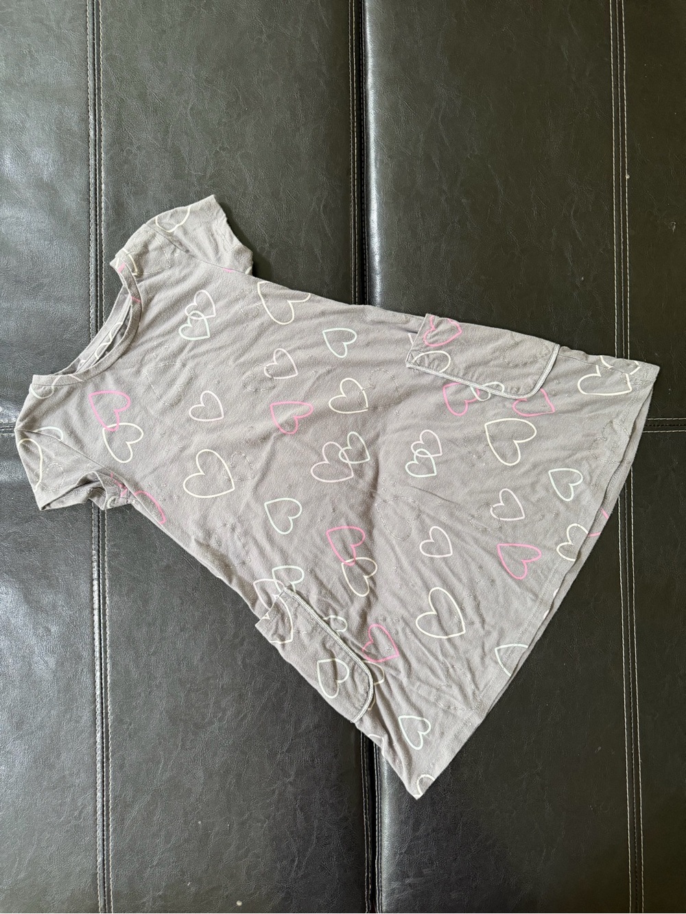 Jumping Beans - Girl’s Gray Heart Print Dress with Pink & White Hearts
